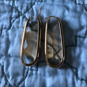 Large Gold Oval Hoops